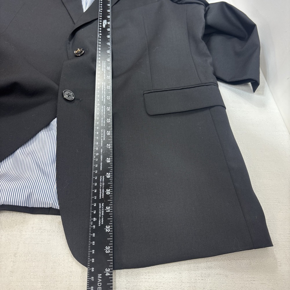Tommy Hilfiger Suit Jacket Mens Size 42L Black 100% Wool Spirts Coat Blazer‎ - Picture 5 of 12